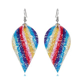 Rainbow Glitter Teardrop Earrings